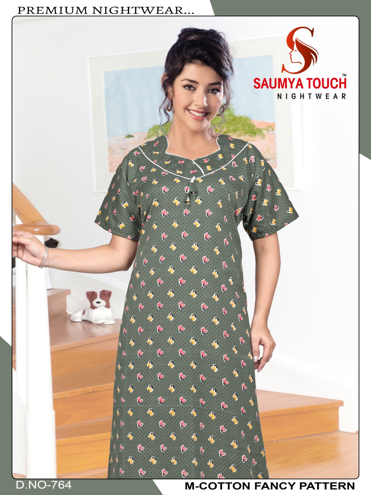 M-Cotton-2112 Saumya Touch Night Gowns