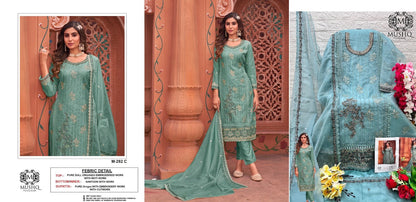 M 282 Mushq Organza Pakistani Salwar Suits