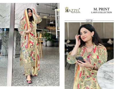 M Print Lawn 057 Hazzel Cotton Pakistani Salwar Suits