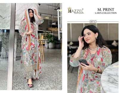 M Print Lawn 057 Hazzel Cotton Pakistani Salwar Suits