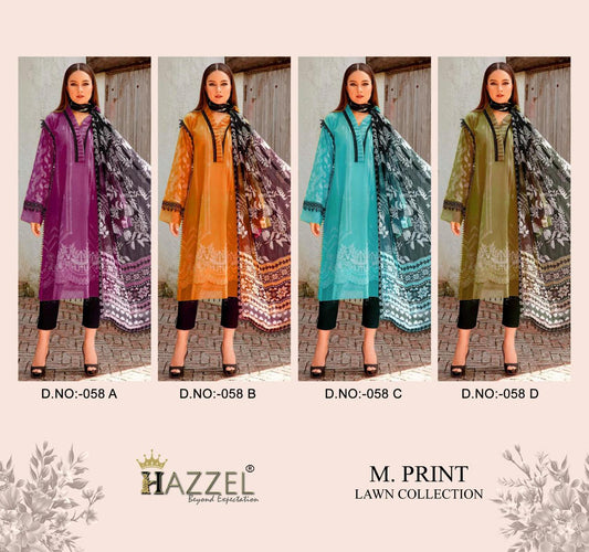 M Print Lawn Collection Hazzel Cotton Pakistani Salwar Suits