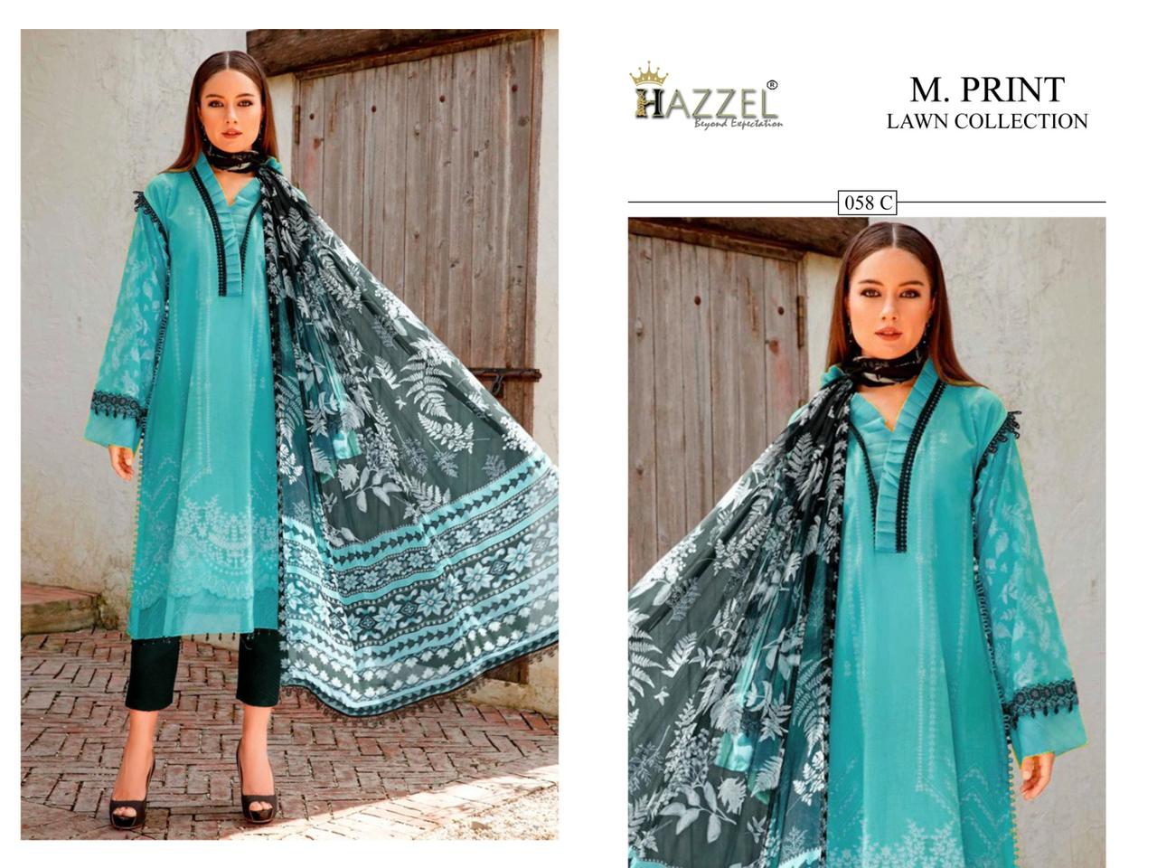 M Print Lawn Collection Hazzel Cotton Pakistani Salwar Suits
