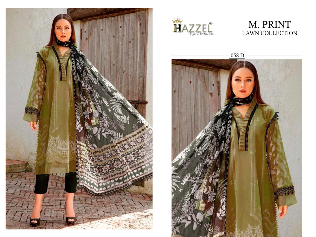 M Print Lawn Collection Hazzel Cotton Pakistani Salwar Suits