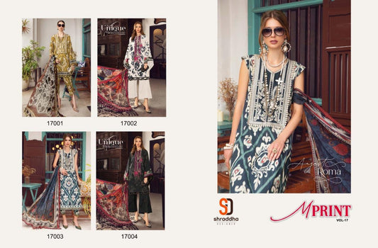 M Print Vol 17 Shraddha Designer Lawn Cotton Pakistani Salwar Suits