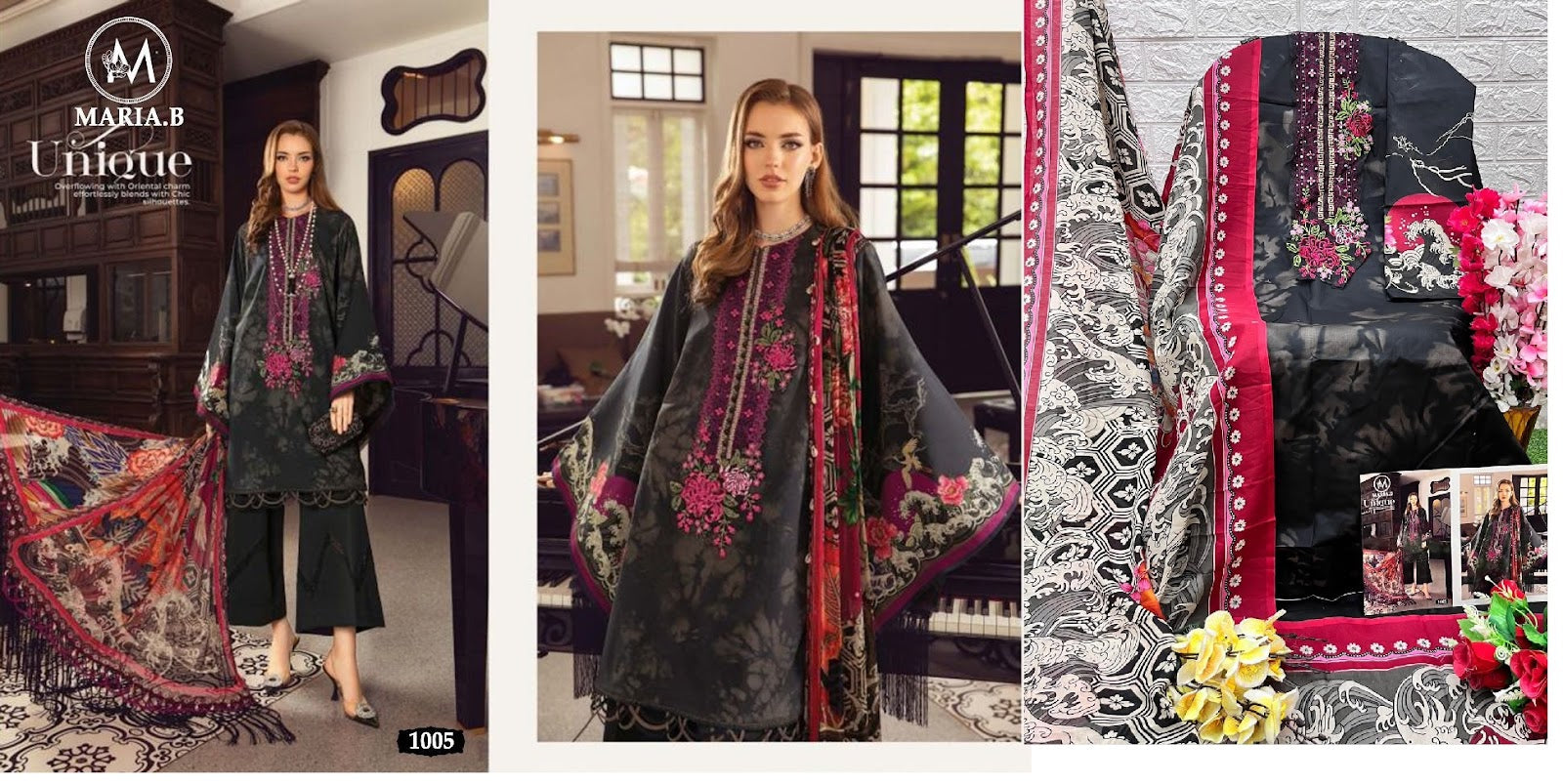 M Prints Maria B Cotton Pakistani Patch Work Suits