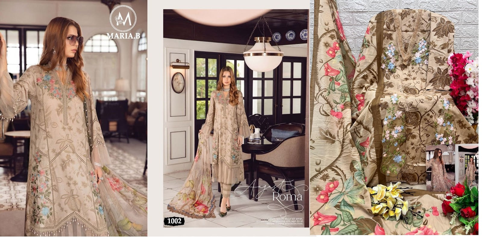 M Prints Maria B Cotton Pakistani Patch Work Suits