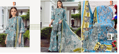 M Prints Vol 16 Shraddha Designer Lawn Cotton Pakistani Patch Work Suits