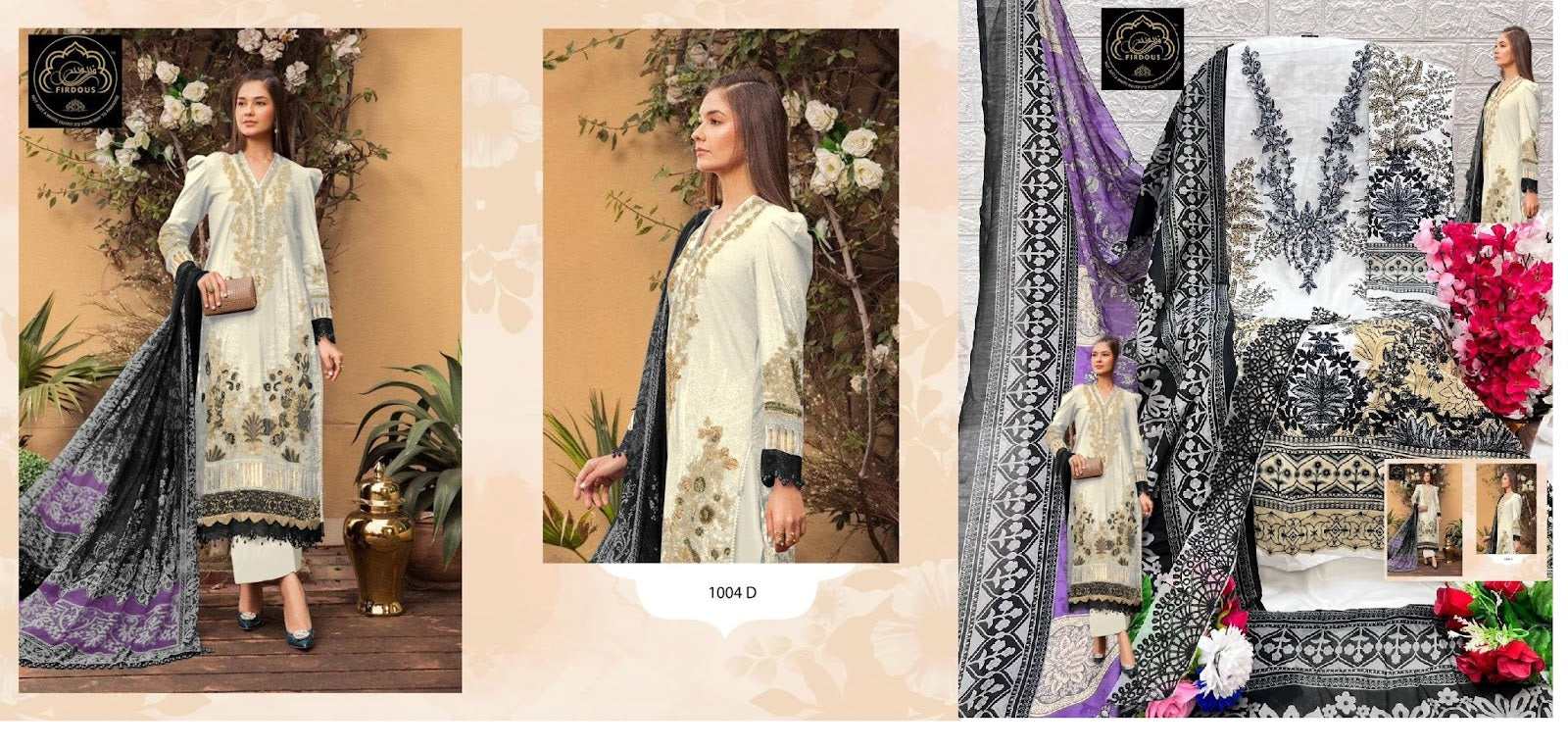M Prints Vol 1 Firdous Art Pure Cotton Pakistani Salwar Suits