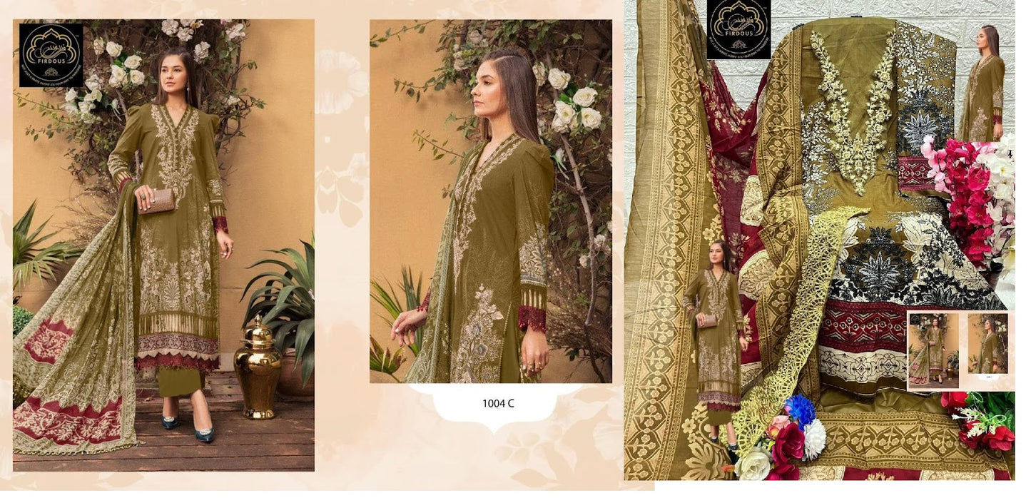 M Prints Vol 1 Firdous Art Pure Cotton Pakistani Salwar Suits