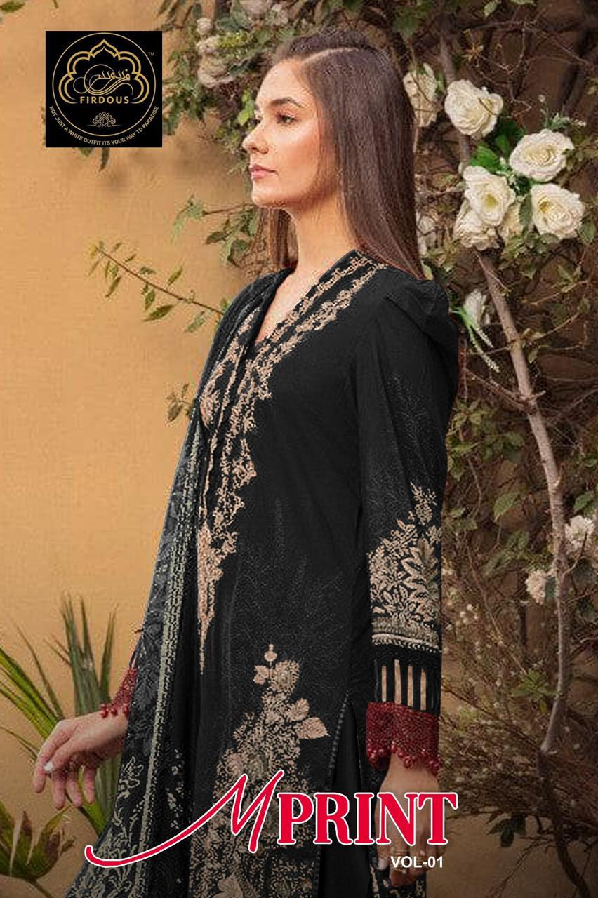 M Prints Vol 1 Firdous Art Pure Cotton Pakistani Salwar Suits