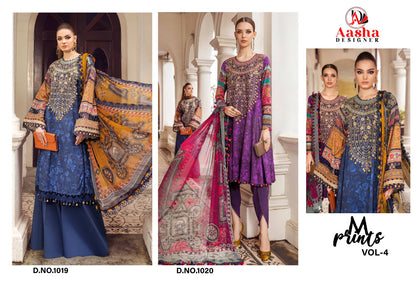 M Prints Vol 4 Aasha Designer Cotton Pakistani Salwar Suits