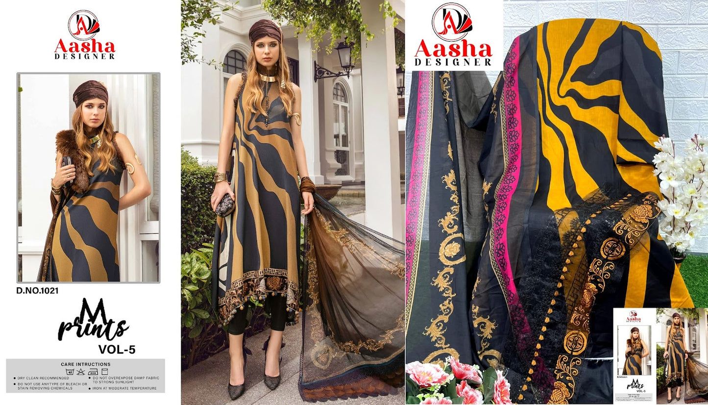 M Prints Vol 5 Aasha Designer Cotton Pakistani Salwar Suits