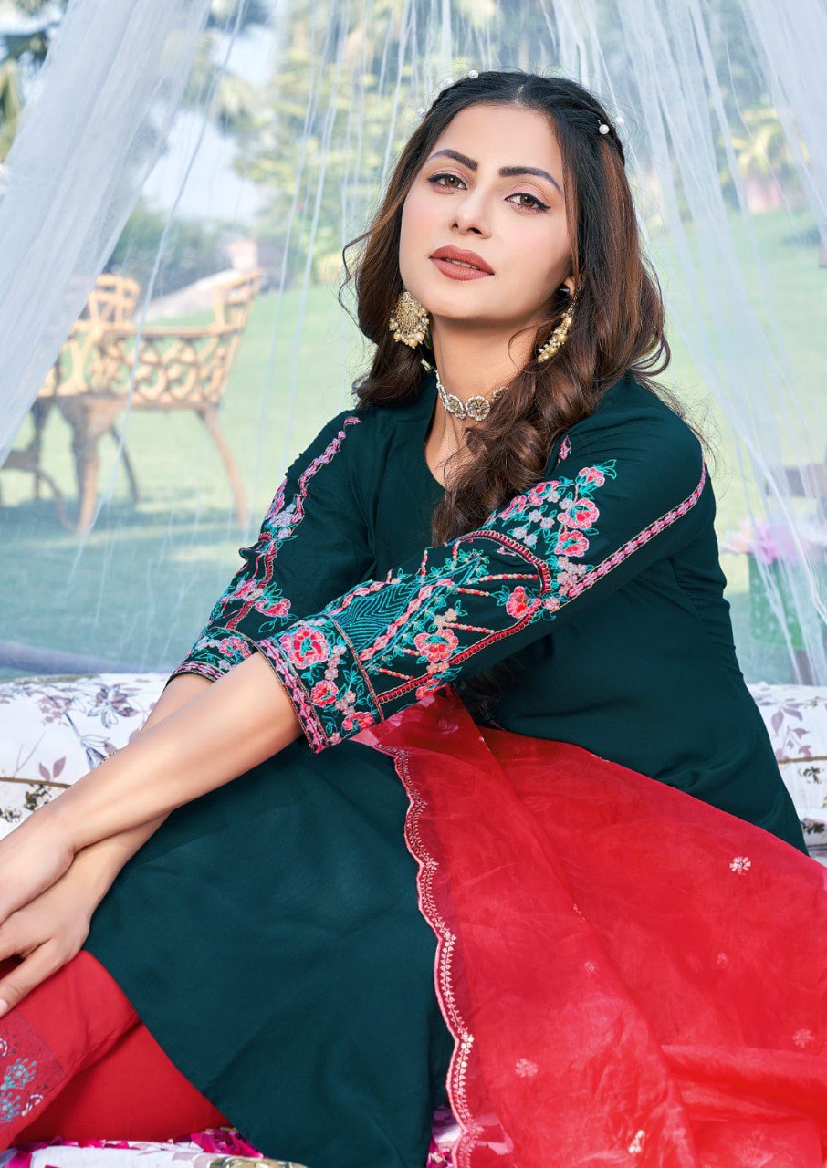 Maahi Karissa Chinon Silk Readymade Pant Style Suits