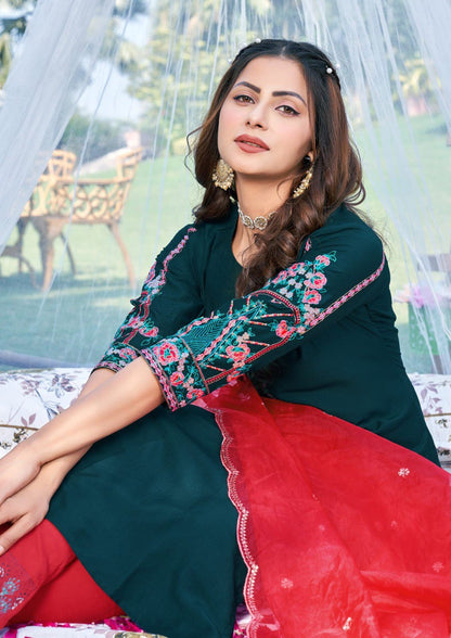 Maahi Karissa Chinon Silk Readymade Pant Style Suits