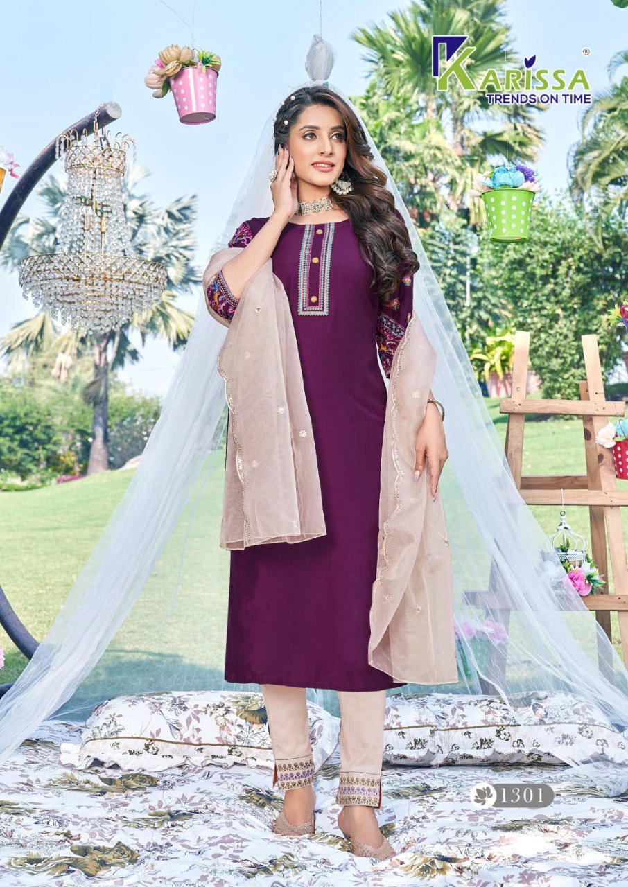 Maahi Karissa Chinon Silk Readymade Pant Style Suits