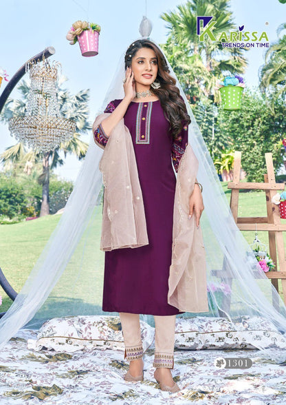 Maahi Karissa Chinon Silk Readymade Pant Style Suits