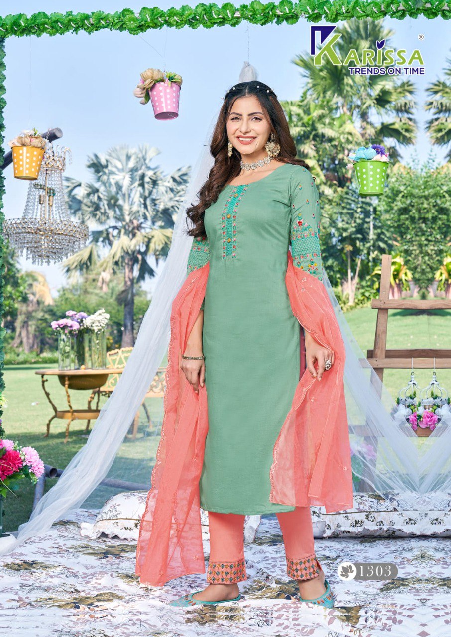 Maahi Karissa Chinon Silk Readymade Pant Style Suits