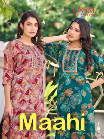 Maahi Vol 2-Afghani Ossm Rayon 16Kg Kurti Bottom Set