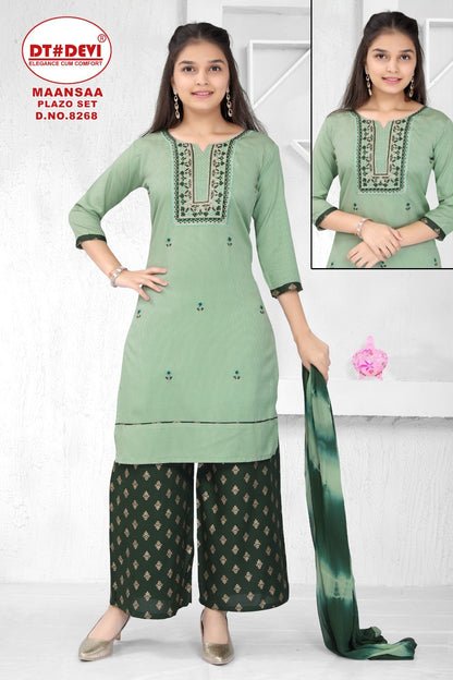 Maansaa-8268 Dt Devi Rayon Readymade Plazzo Style Suits