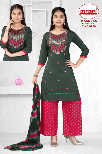 Maansaa-8268 Dt Devi Rayon Readymade Plazzo Style Suits