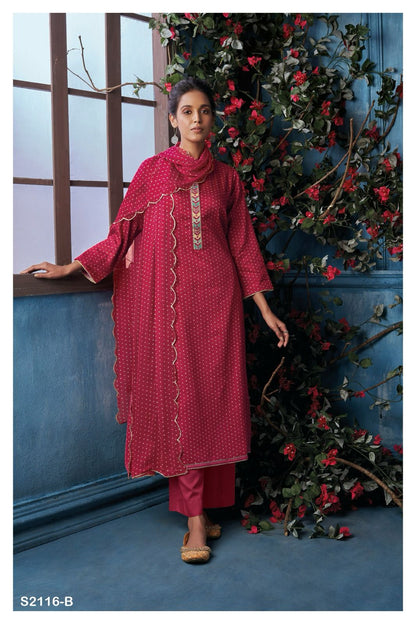 Mabel 2116 Ganga Cotton Silk Plazzo Style Suits