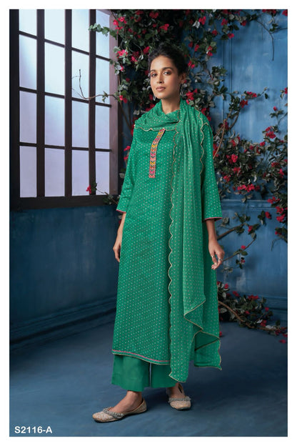 Mabel 2116 Ganga Cotton Silk Plazzo Style Suits