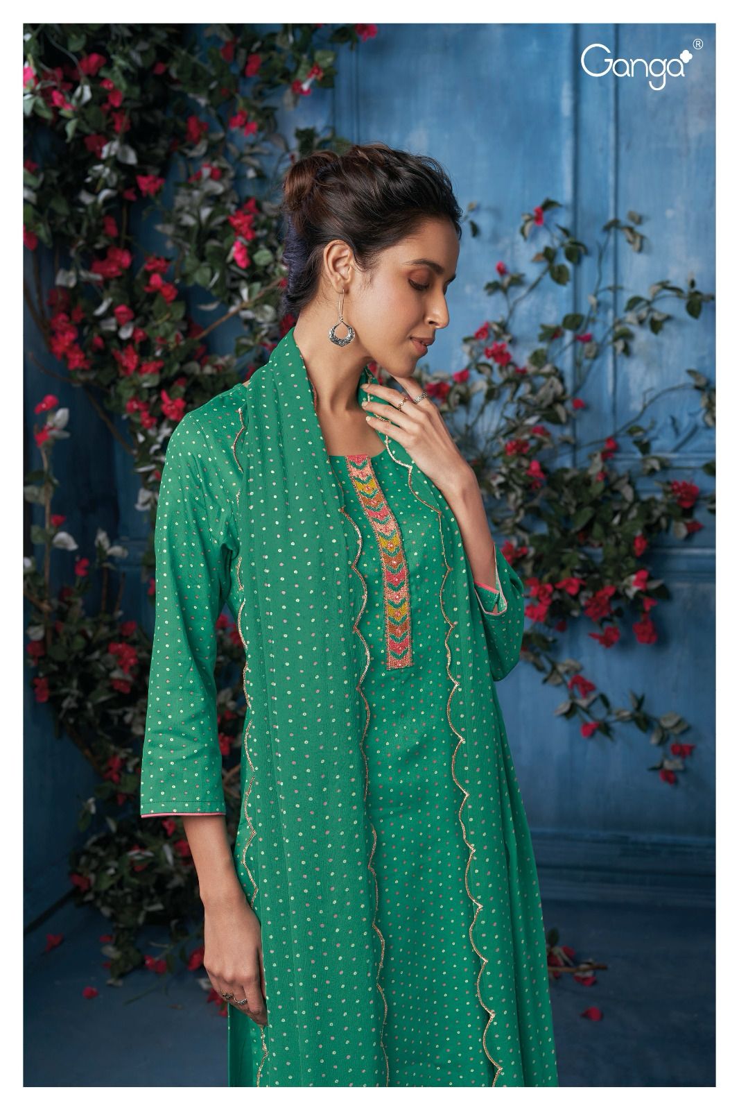 Mabel 2116 Ganga Cotton Silk Plazzo Style Suits