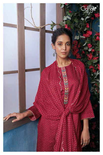 Mabel 2116 Ganga Cotton Silk Plazzo Style Suits