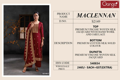 Maclennan 2149 Ganga Silk Plazzo Style Suits