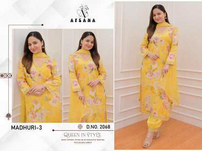Madhuri Vol 3-2068 Afsana Muslin Readymade Pant Style Suits