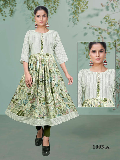 Madhuri Vol 3 Kavinay Rayon Anarkali Kurtis