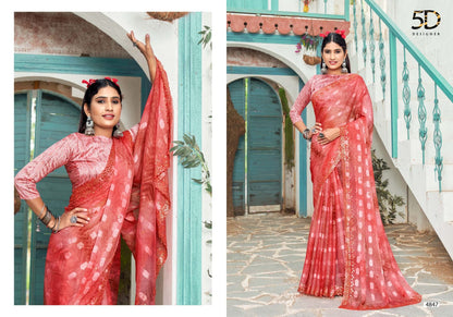Madhuvan 5D Designer Chiffon Sarees
