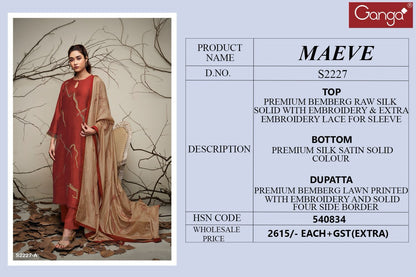 Maeve 2227 Ganga Raw Silk Plazzo Style Suits