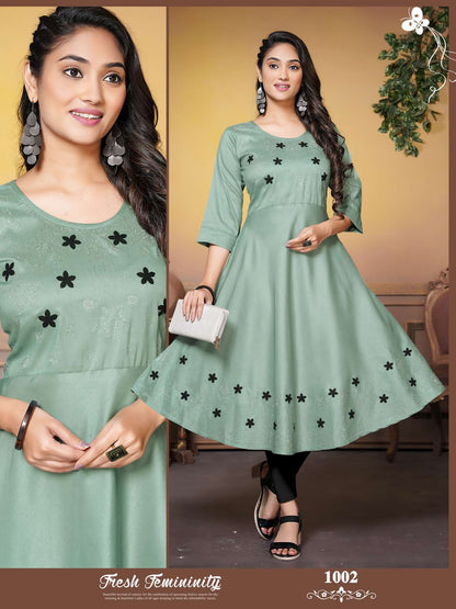 Maheen Vol 1 Kavinay Silk Anarkali Kurtis