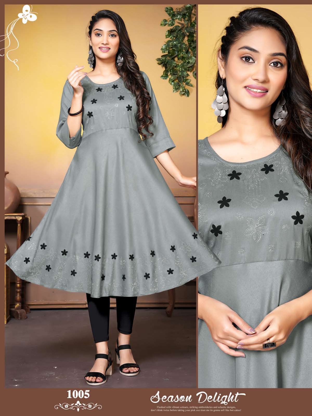 Maheen Vol 1 Kavinay Silk Anarkali Kurtis