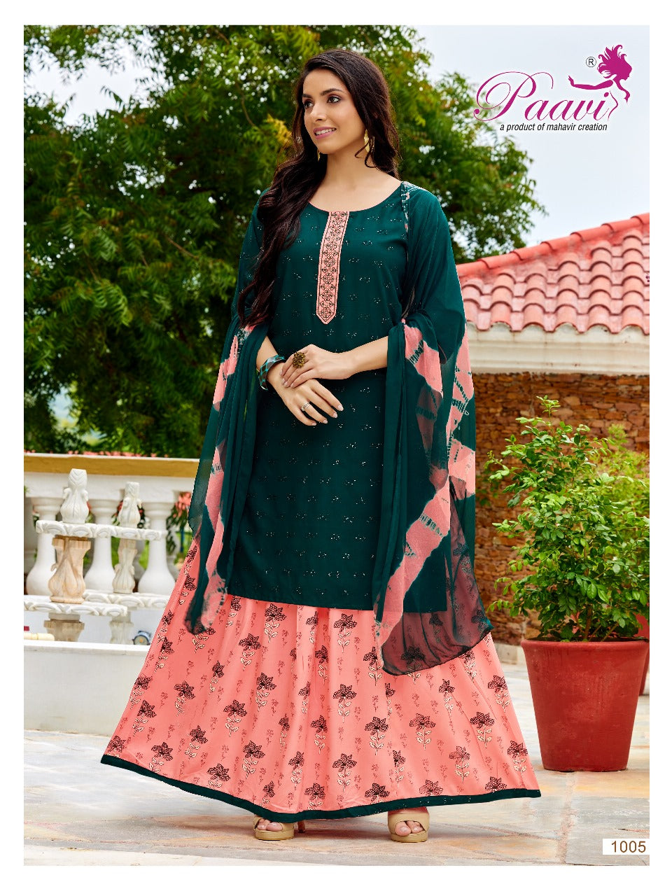 Mahek Paavi Rayon Readymade Skirt Style Suits