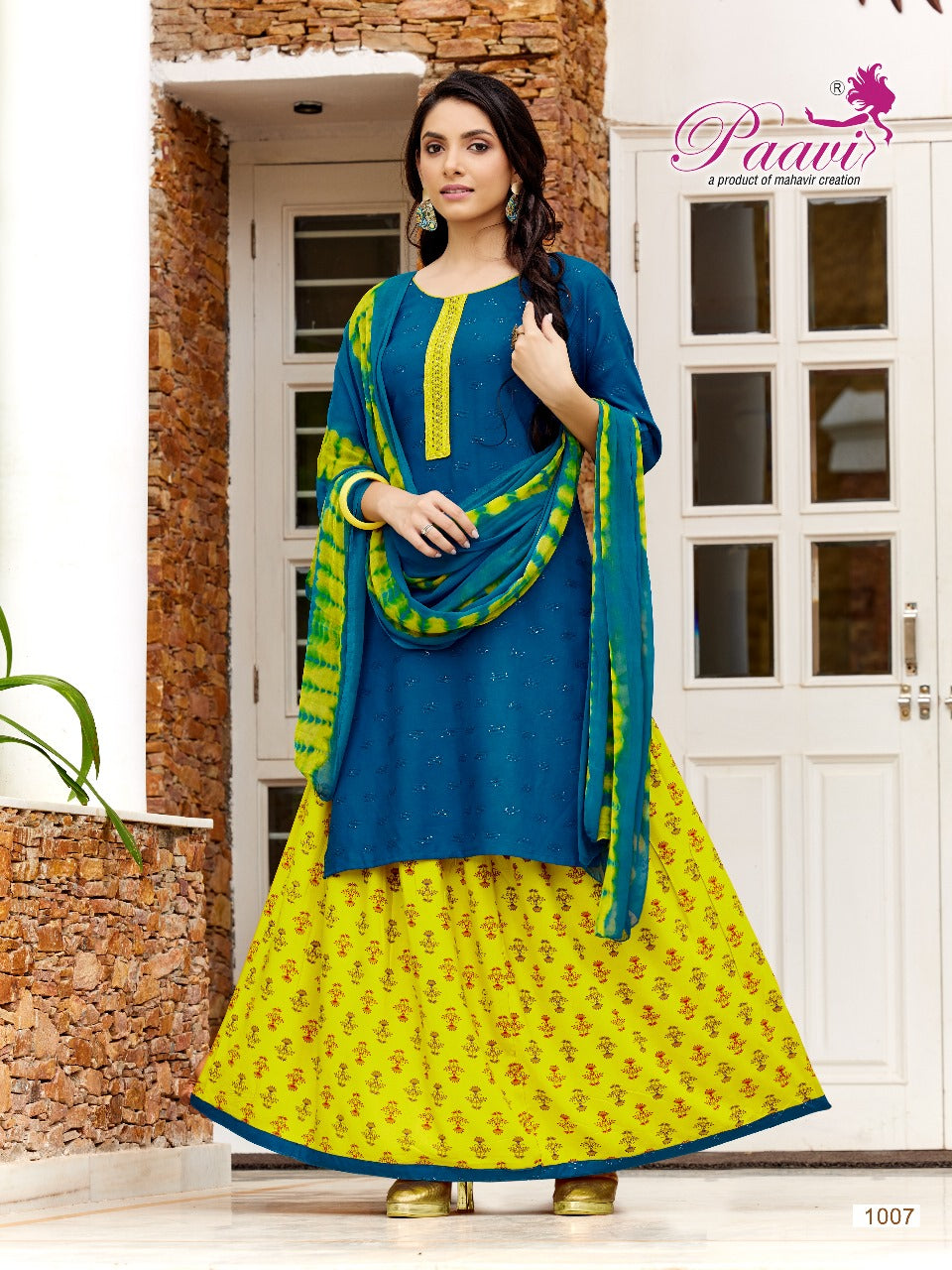 Mahek Paavi Rayon Readymade Skirt Style Suits