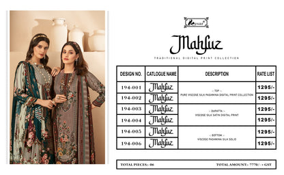 Mahfuz Kesar Viscose Pashmina Suits