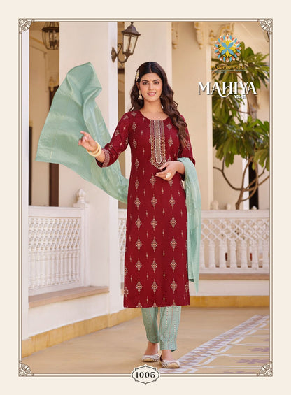 Mahiya Vol 1 Passion Tree Rayon Readymade Pant Style Suits