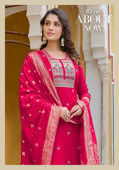 Mahiye Pirohi Viscose Readymade Pant Style Suits