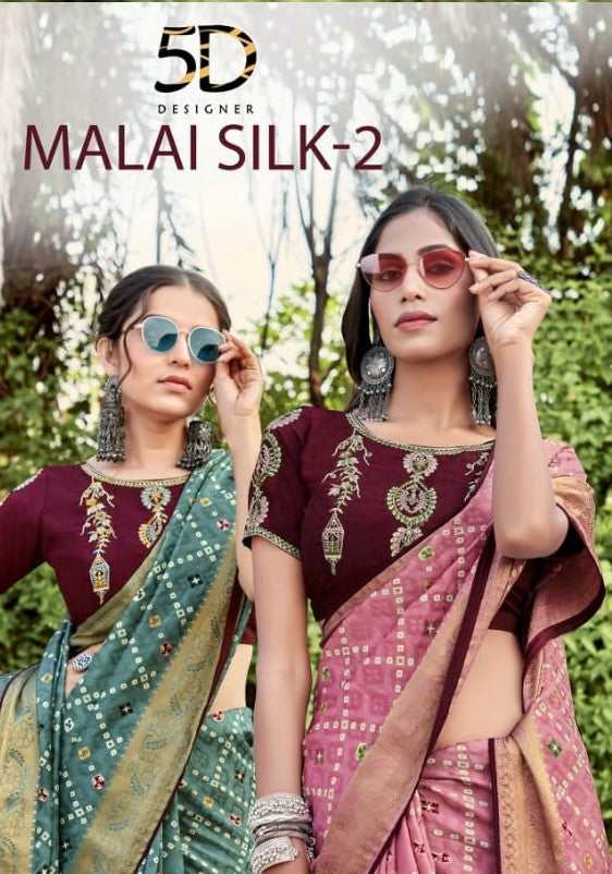 Malai Silk-2 5D Designer Soft Silk Sarees