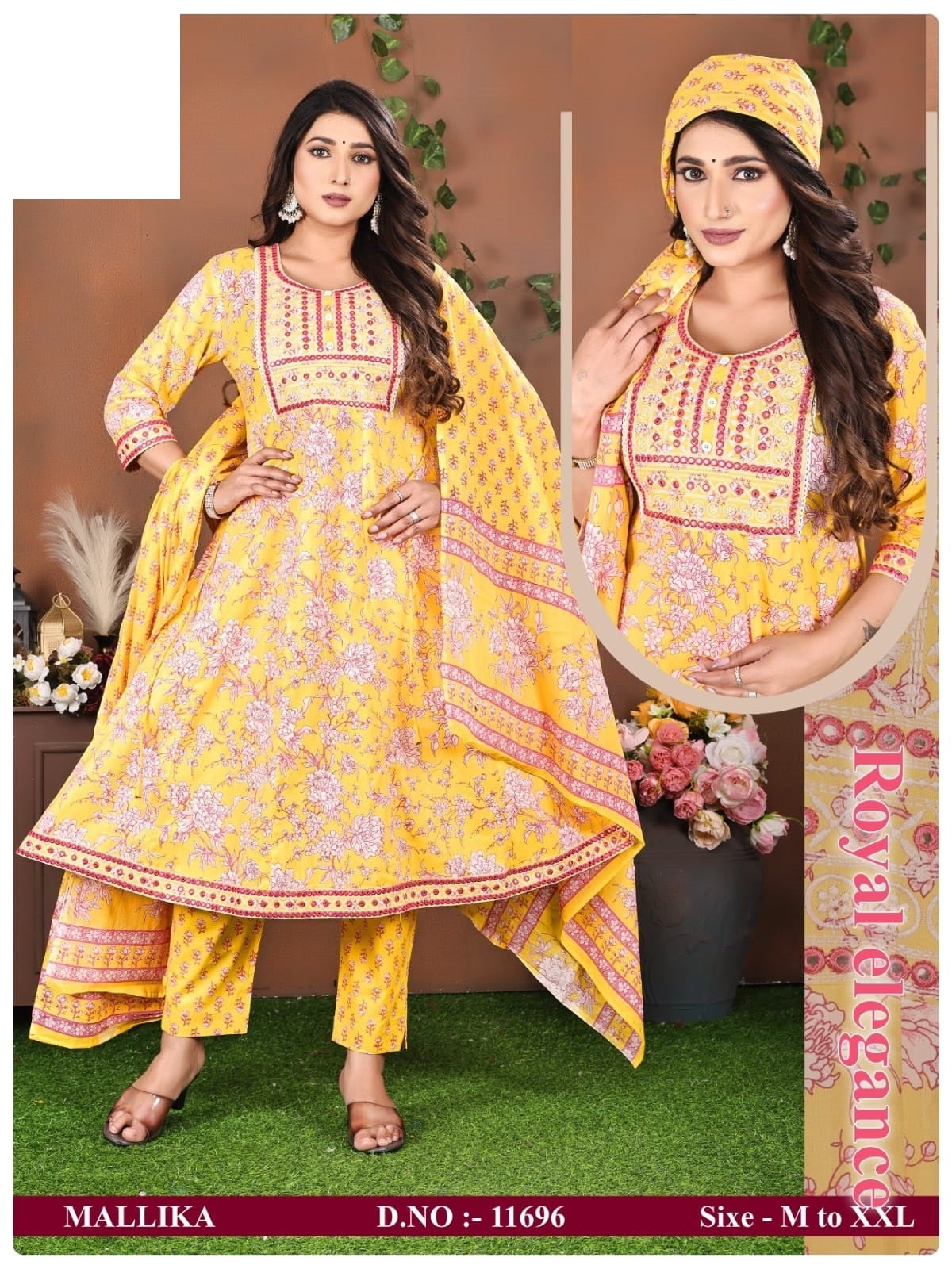 Mallika Zoya Cotton Readymade Pant Style Suits