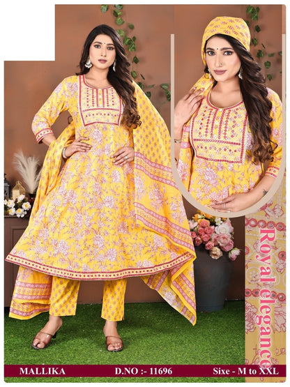 Mallika Zoya Cotton Readymade Pant Style Suits