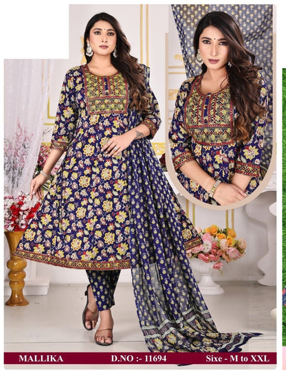 Mallika Zoya Cotton Readymade Pant Style Suits