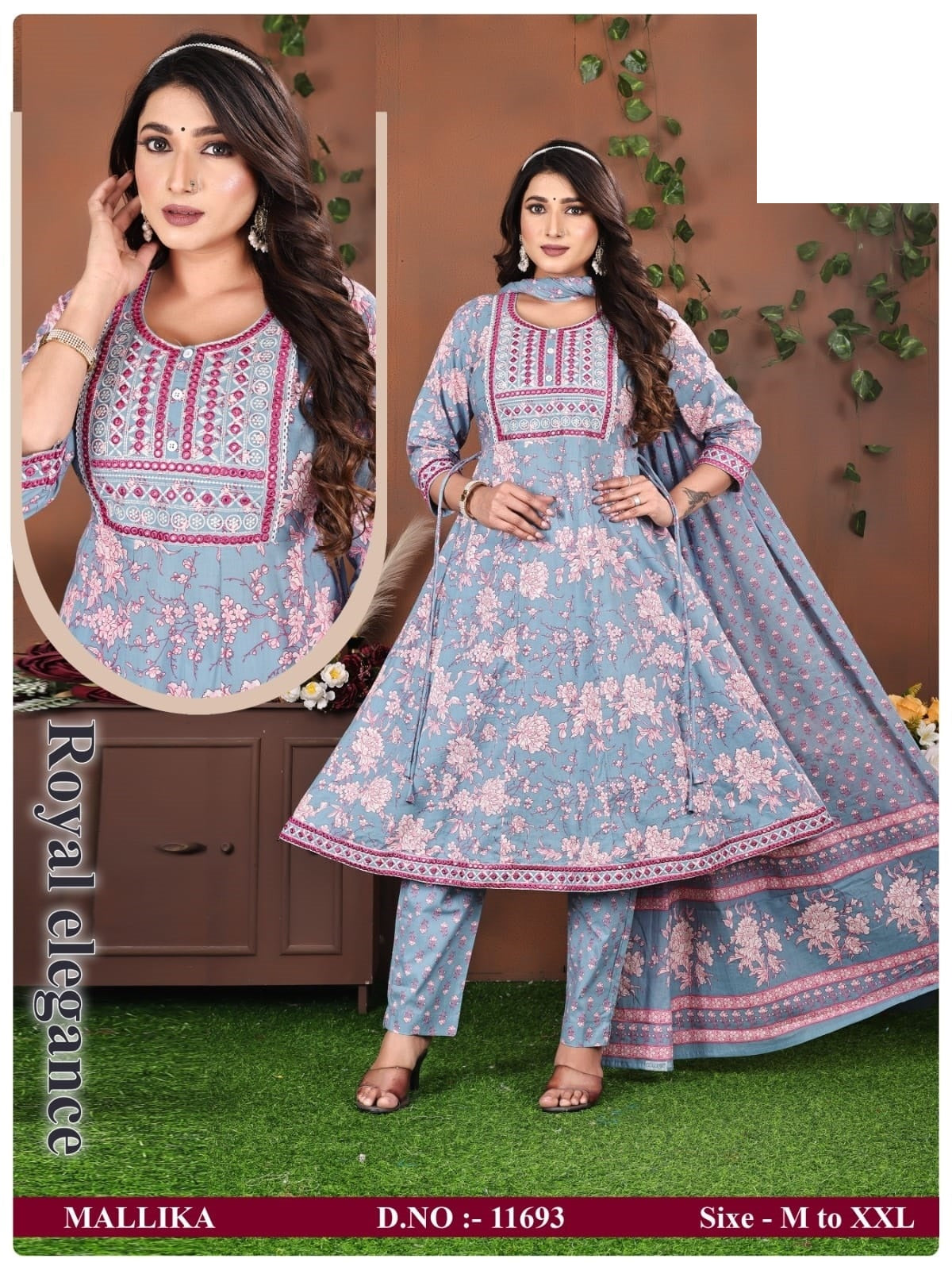 Mallika Zoya Cotton Readymade Pant Style Suits