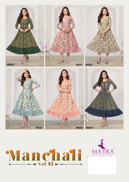 Manchali Vol 3 Mayra Capsule Anarkali Kurtis