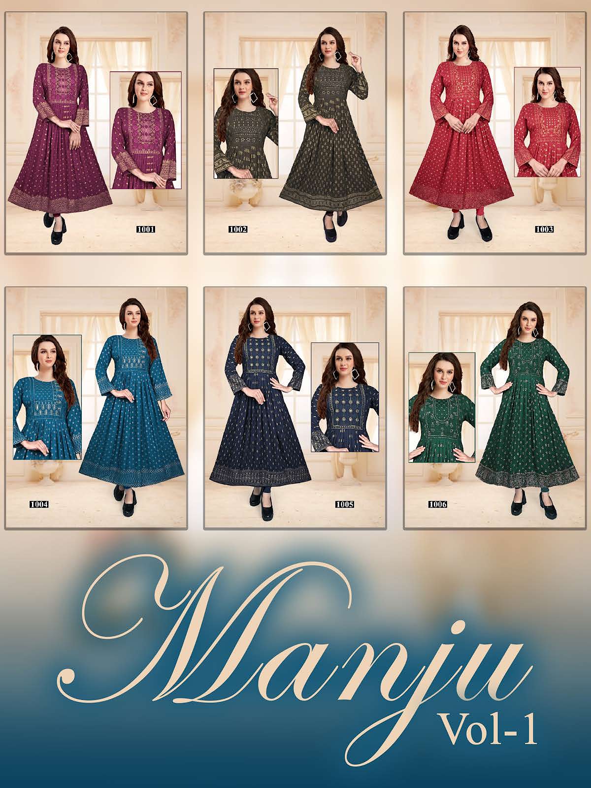 Manju Vol 1 Kavinay Anarkali Kurtis