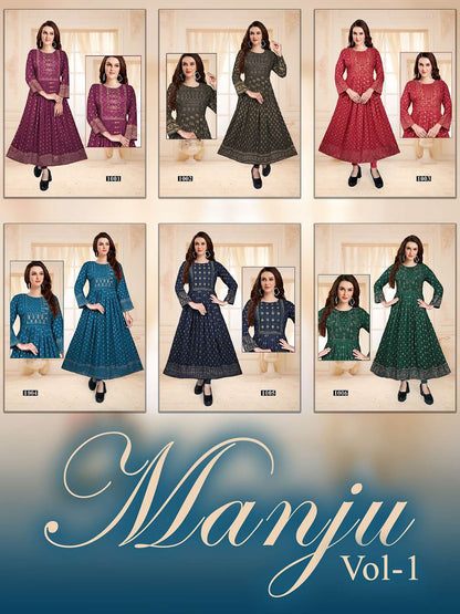 Manju Vol 1 Kavinay Anarkali Kurtis