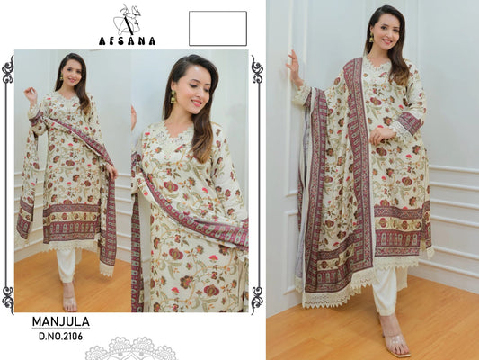 Manjula 2106 Afsana Muslin Pakistani Readymade Suits