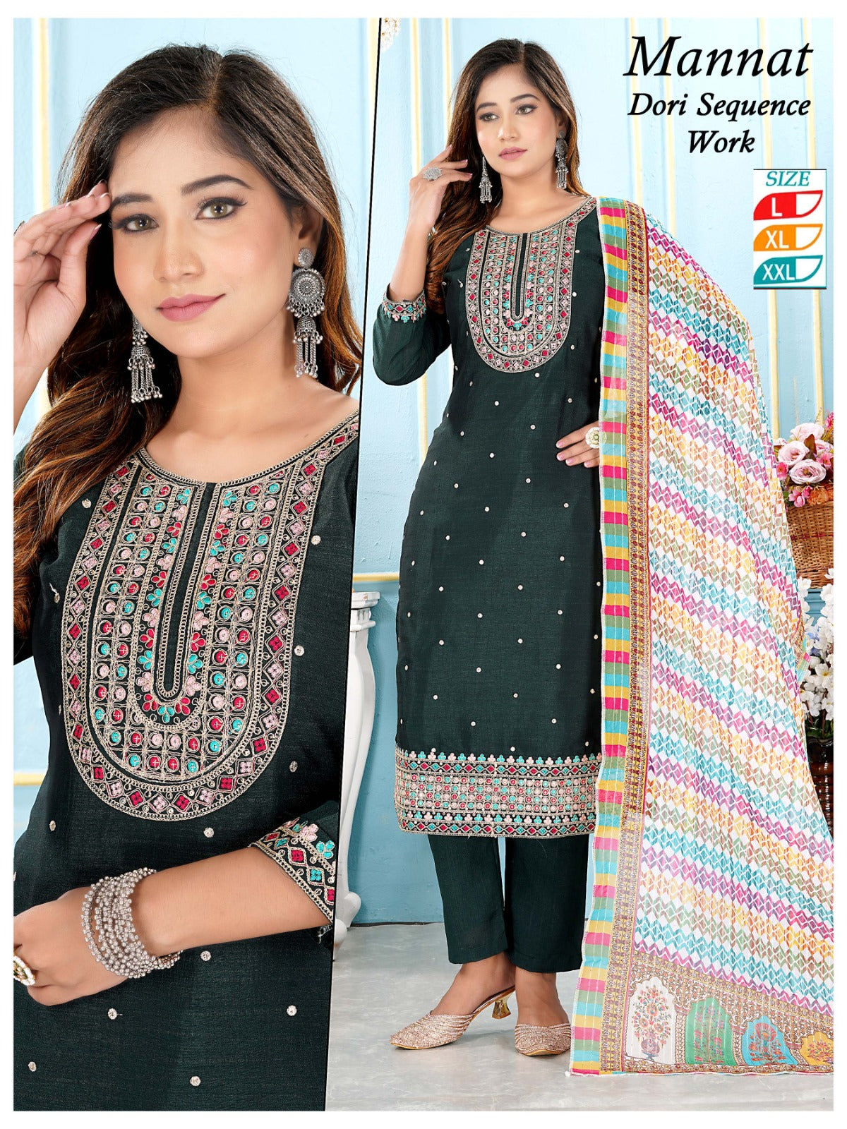 Mannat-Zoya Pravesh Vichitra Silk Readymade Pant Style Suits